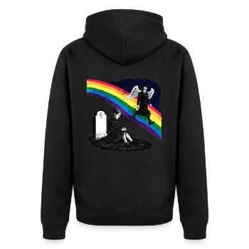 Daughter Dad Mourning Angel - Unisex Premium Organic Zip Hoodie - black - Back - Nico (187cm)