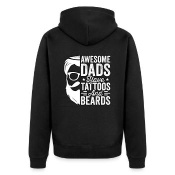 Awesome Dads have Tattoos and Beards - Unisex Premium Organic Zip Hoodie - black - Back - Nico (187cm)