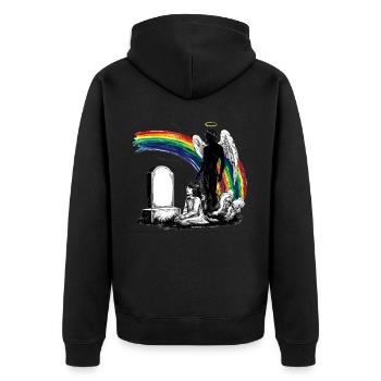 Father Daughter Mourning Grave - Unisex Premium Organic Zip Hoodie - black - Back - Nico (187cm)