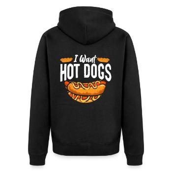 Hot Dog Adulte Je veux des hot-dogs - Veste à capuche bio Premium Unisexe - noir - Dos - Nico (187cm)