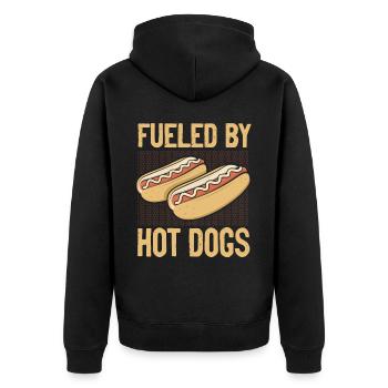 Hot Dog Adulte Alimenté Par Les Hot-Dogs - Veste à capuche bio Premium Unisexe - noir - Dos - Nico (187cm)