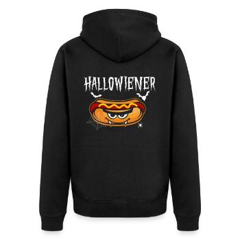 Hot Dog Adult Halloween Pun - Unisex Premium Bio Zip Hoodie - Schwarz - Hinten - Nico (187cm)