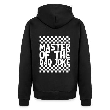 Blagues Maître Drôle Papa Style Parfait - Veste à capuche bio Premium Unisexe - noir - Dos - Nico (187cm)