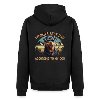 World Best Dog Dad Rottweiler Funny Pet - Unisex Premium Organic Zip Hoodie - black - Back - Nico (187cm)