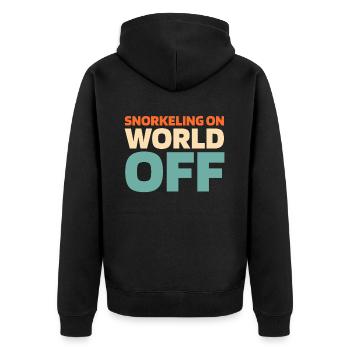 Schnorcheln Snorkeling On World Off - Unisex Premium Bio Zip Hoodie - Schwarz - Hinten - Nico (187cm)