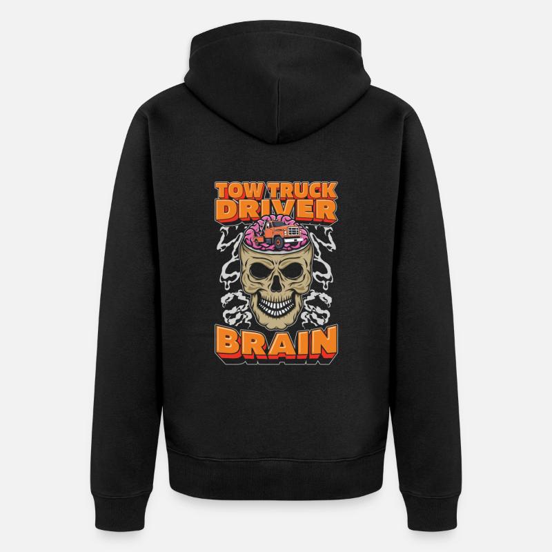 Abschleppdienst Abschlepper Schädel - Unisex Premium Bio Zip Hoodie - Schwarz