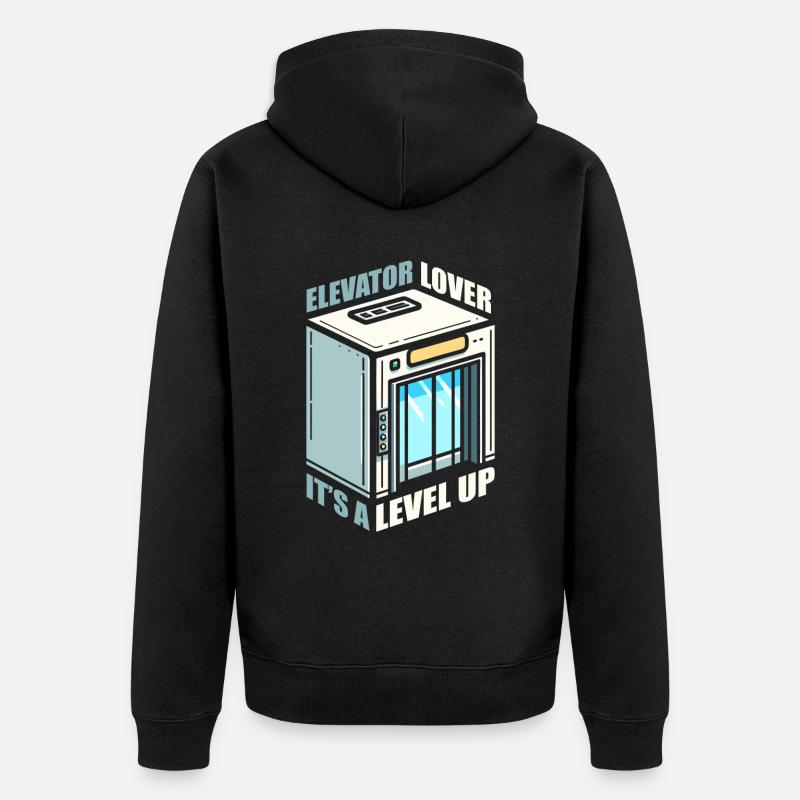 Elevator Elevator - Unisex Premium Organic Zip Hoodie - black