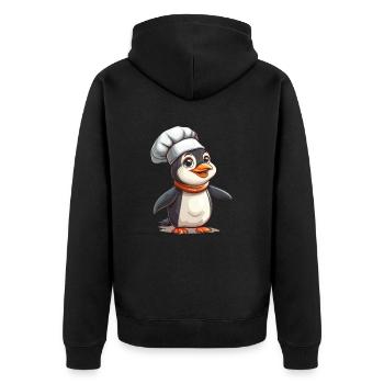Penguin Kawaii Penguin Cute - Unisex Premium Organic Zip Hoodie - black - Back - Nico (187cm)
