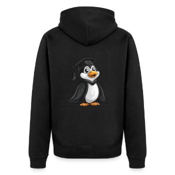 Penguin Graduate Kawaii Penguin Cute - Unisex Premium Organic Zip Hoodie - black - Back - Nico (187cm)