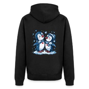 Pingouin Couple Kawaii Pingouin Mignon - Veste à capuche bio Premium Unisexe - noir - Dos - Nico (187cm)