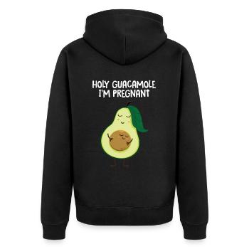 Avocado - Unisex Premium Organic Zip Hoodie - black - Back - Nico (187cm)