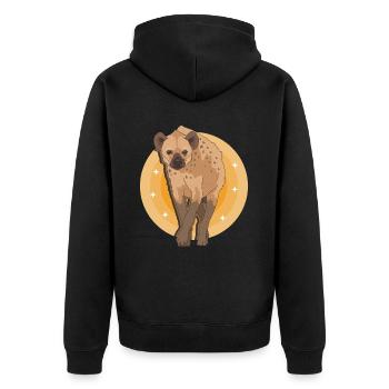 Hyena Spotted Hyena Hyena Gift - Unisex Premium Organic Zip Hoodie - black - Back - Nico (187cm)