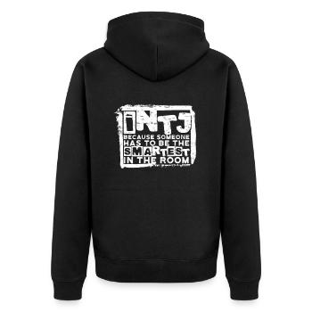 Architecte de personnalité INTJ - Veste à capuche bio Premium Unisexe - noir - Dos - Nico (187cm)