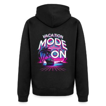 Kreuzfahrt Kreuzfahrer Vacation Mode On - Unisex Premium Bio Zip Hoodie - Schwarz - Hinten - Nico (187cm)