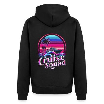 Kreuzfahrt Kreuzfahrer Cruise Squad - Unisex Premium Bio Zip Hoodie - Schwarz - Hinten - Nico (187cm)