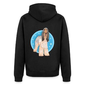 Lévrier afghan chien propriétaire de chien cadeau - Veste à capuche bio Premium Unisexe - noir - Dos - Nico (187cm)