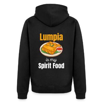 Lumpia Is My Spirit Food Pinoy Shanghai Adobo - Unisex Premium Bio Zip Hoodie - Schwarz - Hinten - Nico (187cm)