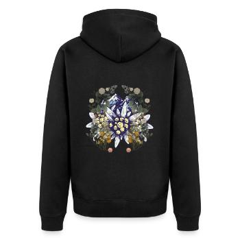 Alpes Montagnes Montagnes Nature Fleurs Nature Amoureux de la Nature - Veste à capuche bio Premium Unisexe - noir - Dos - Nico (187cm)