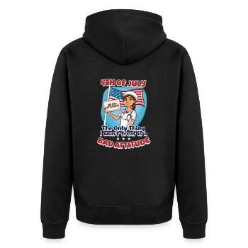 Patriotische Krankenschwester wird schlechte Einstellung nicht behandeln - Unisex Premium Bio Zip Hoodie - Schwarz - Hinten - Nico (187cm)