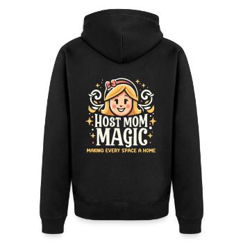 Host Mom Exchange Student Host Family Host Parent - Unisex Premium Organic Zip Hoodie - black - Back - Nico (187cm)