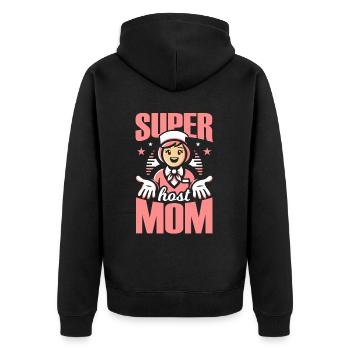 Host Mom Exchange Student Host Family Host Parent - Unisex Premium Organic Zip Hoodie - black - Back - Nico (187cm)