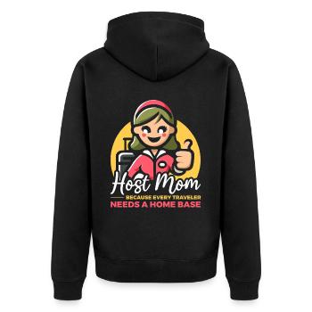 Host Mom Exchange Student Host Family Host Parent - Unisex Premium Organic Zip Hoodie - black - Back - Nico (187cm)