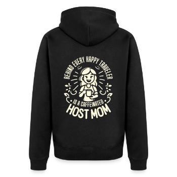 Host Mom Exchange Student Host Family Host Parent - Unisex Premium Organic Zip Hoodie - black - Back - Nico (187cm)
