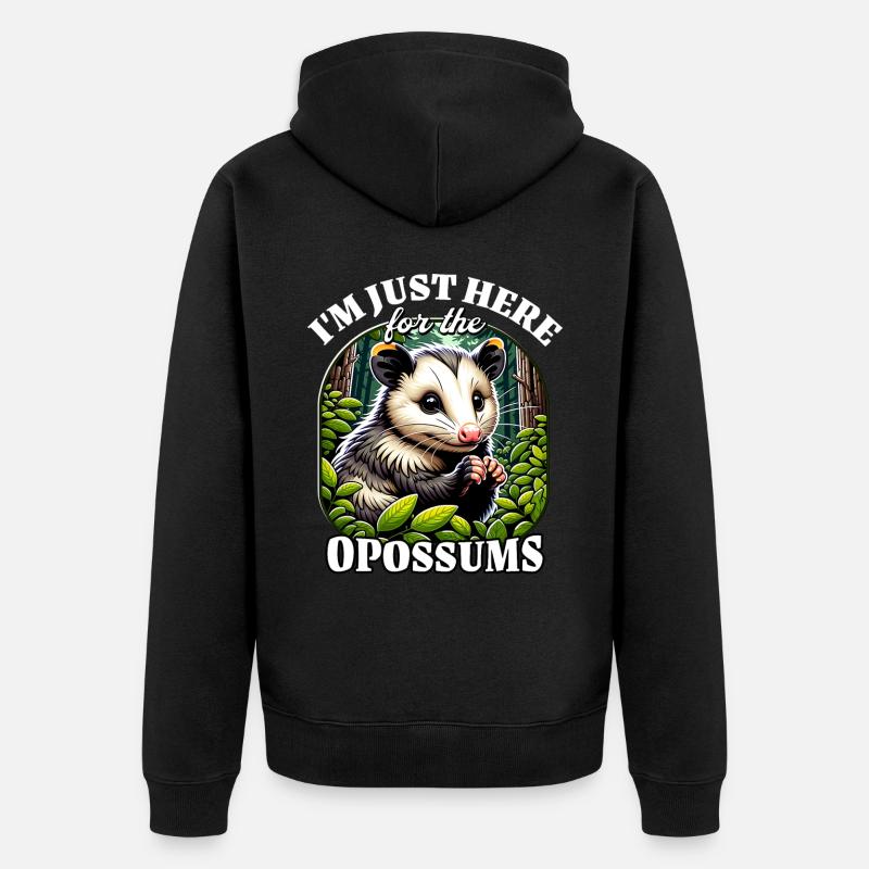 Dictons drôles d’opossums - Veste à capuche bio Premium Unisexe - noir