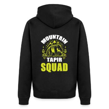 Bergtapir Tier Zoowärter Tapir Liebhaber - Unisex Premium Bio Zip Hoodie - Schwarz - Hinten - Nico (187cm)