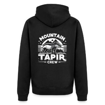 Bergtapir Tier Zoowärter Tapir Liebhaber - Unisex Premium Bio Zip Hoodie - Schwarz - Hinten - Nico (187cm)