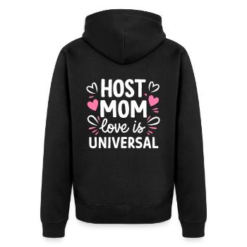 Host Mom Exchange Student Host Family Host Parent - Unisex Premium Organic Zip Hoodie - black - Back - Nico (187cm)