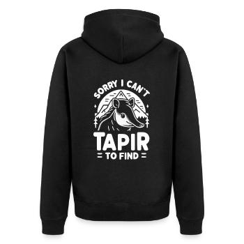 Bergtapir Tier Zoowärter Tapir Liebhaber - Unisex Premium Bio Zip Hoodie - Schwarz - Hinten - Nico (187cm)