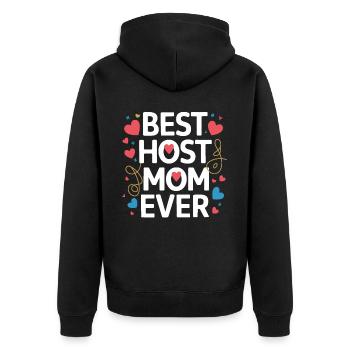 Host Mom Exchange Student Host Family Host Parent - Unisex Premium Organic Zip Hoodie - black - Back - Nico (187cm)