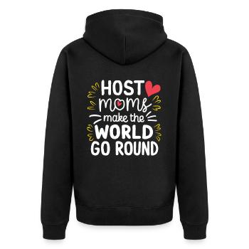Host Mom Exchange Student Host Family Host Parent - Unisex Premium Organic Zip Hoodie - black - Back - Nico (187cm)