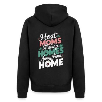 Host Mom Exchange Student Host Family Host Parent - Unisex Premium Organic Zip Hoodie - black - Back - Nico (187cm)