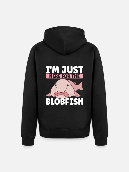 Cute Blob Fish Ugly Fish - Unisex Premium Organic Zip Hoodie - black