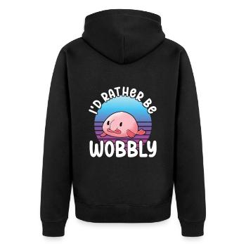 Poisson blob mignon poisson laid - Veste à capuche bio Premium Unisexe - noir - Dos - Nico (187cm)