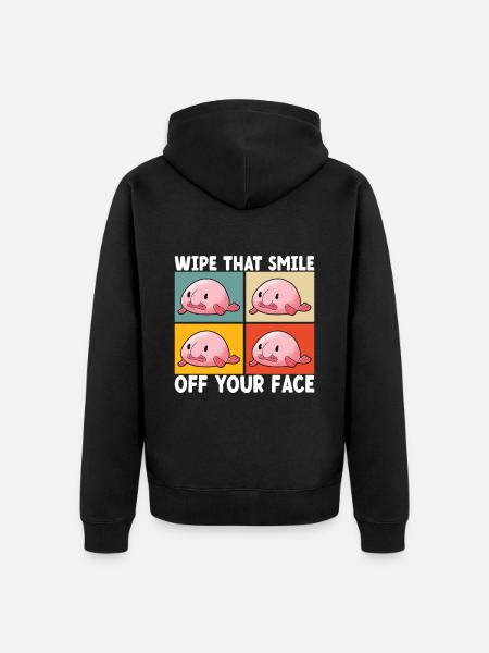 Cute Blob Fish Ugly Fish - Unisex Premium Organic Zip Hoodie - black