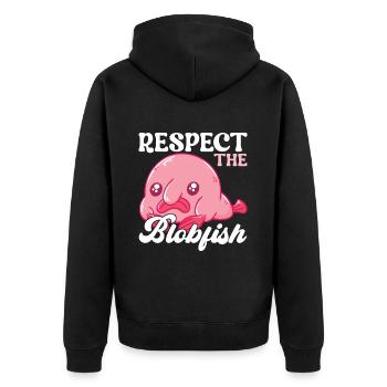 Poisson blob mignon poisson laid - Veste à capuche bio Premium Unisexe - noir - Dos - Nico (187cm)