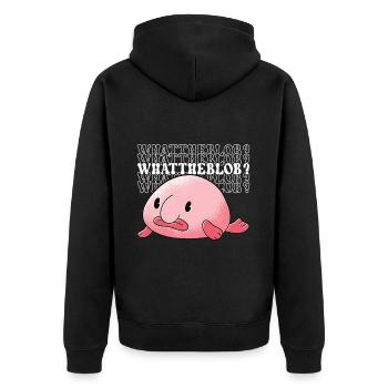 Poisson blob mignon poisson laid - Veste à capuche bio Premium Unisexe - noir - Dos - Nico (187cm)