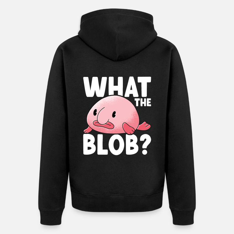 Poisson blob mignon poisson laid - Veste à capuche bio Premium Unisexe - noir