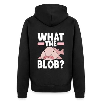 Poisson blob mignon poisson laid - Veste à capuche bio Premium Unisexe - noir - Dos - Nico (187cm)