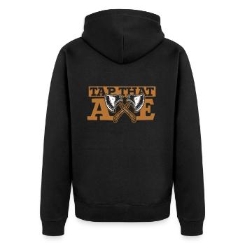 Tap That Axe Axe Throwing Game Competition Axe - Unisex Premium Organic Zip Hoodie - black - Back - Nico (187cm)