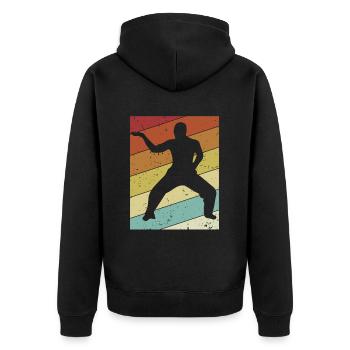 Retro Capoeirista Ginga Dance Professional - Unisex Premium Organic Zip Hoodie - black - Back - Nico (187cm)