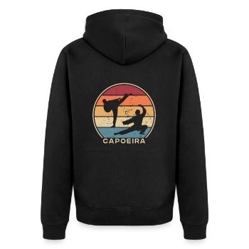 Retro Ginga Capoeirista Dance Professional - Unisex Premium Organic Zip Hoodie - black - Back - Nico (187cm)