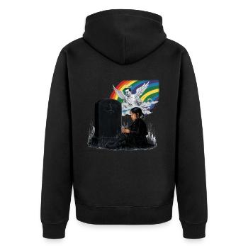 Daughter Dad Mourning Angel - Unisex Premium Organic Zip Hoodie - black - Back - Nico (187cm)