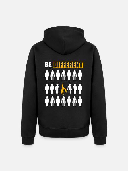 Be Different Capoeira - Unisex Premium Organic Zip Hoodie - black