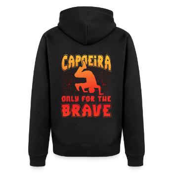 Capoeira only for the brave - Unisex Premium Organic Zip Hoodie - black - Back - Nico (187cm)
