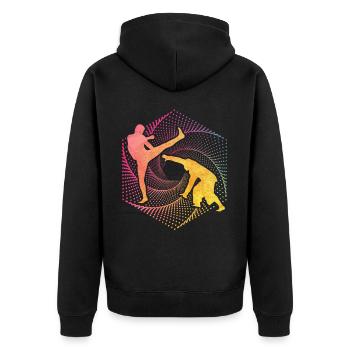 Capoeira - Veste à capuche bio Premium Unisexe - noir - Dos - Nico (187cm)