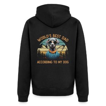 Meilleur chien du monde papa braque de Weimar Funny Dogs - Veste à capuche bio Premium Unisexe - noir - Dos - Nico (187cm)